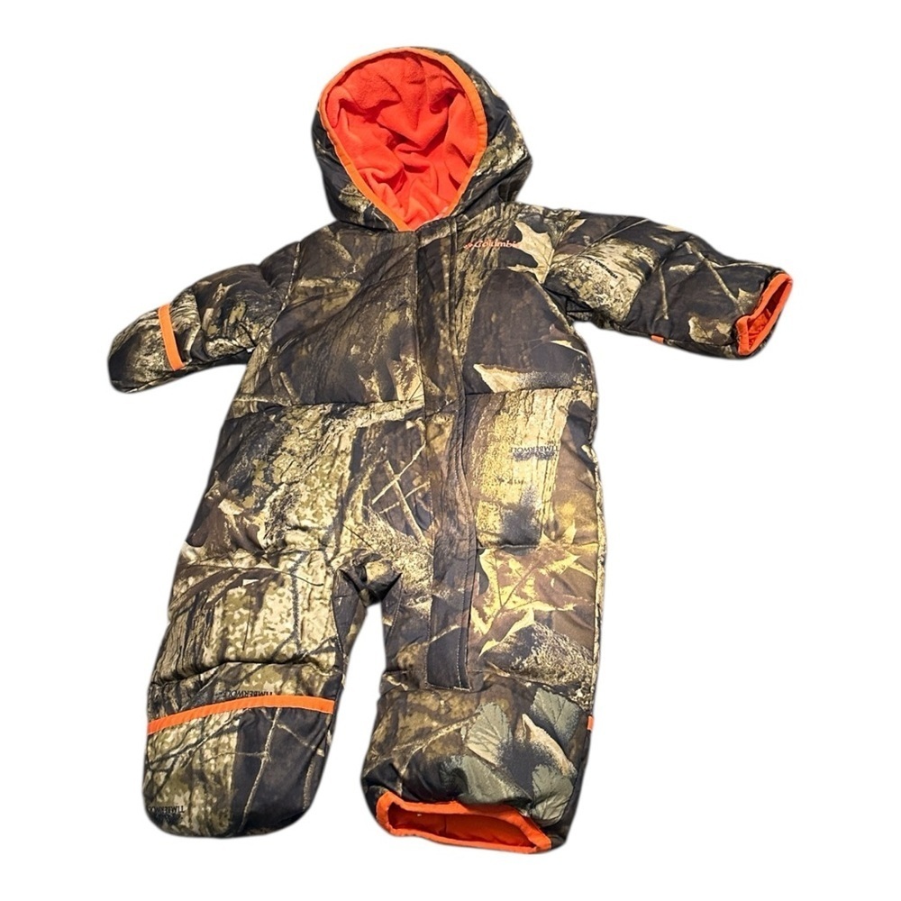 Columbia infant snowsuit snuggly bunny bunting suit camo real tree dad sz 3-6m